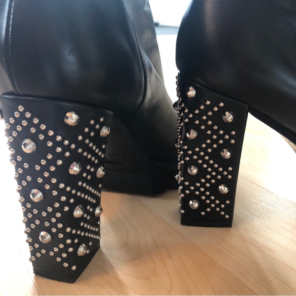 Lodi Black Leather Boots Made in Spain Size 38 NWOT